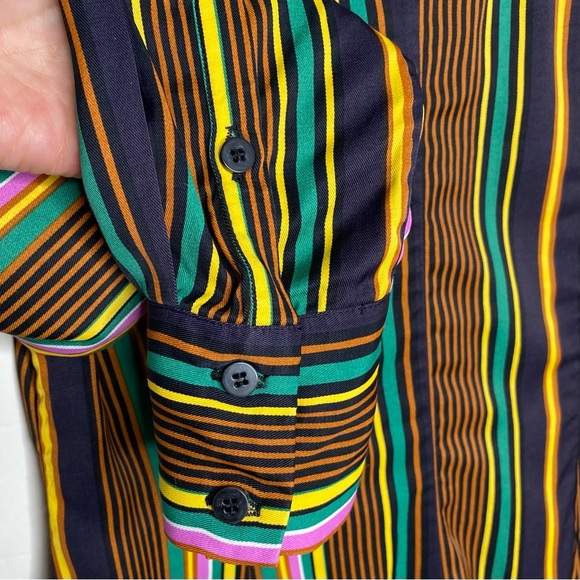 & Other Stories Multicolor Striped Satin Button Up Top - Picture 5 of 8
